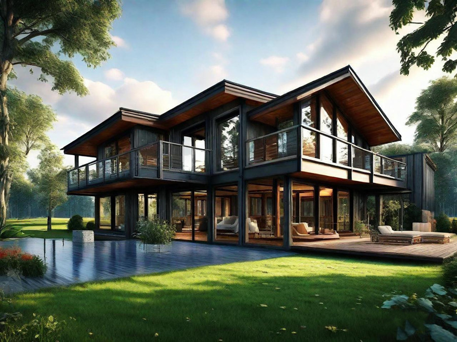 Steel-Wood Structure Houses Built by the Water