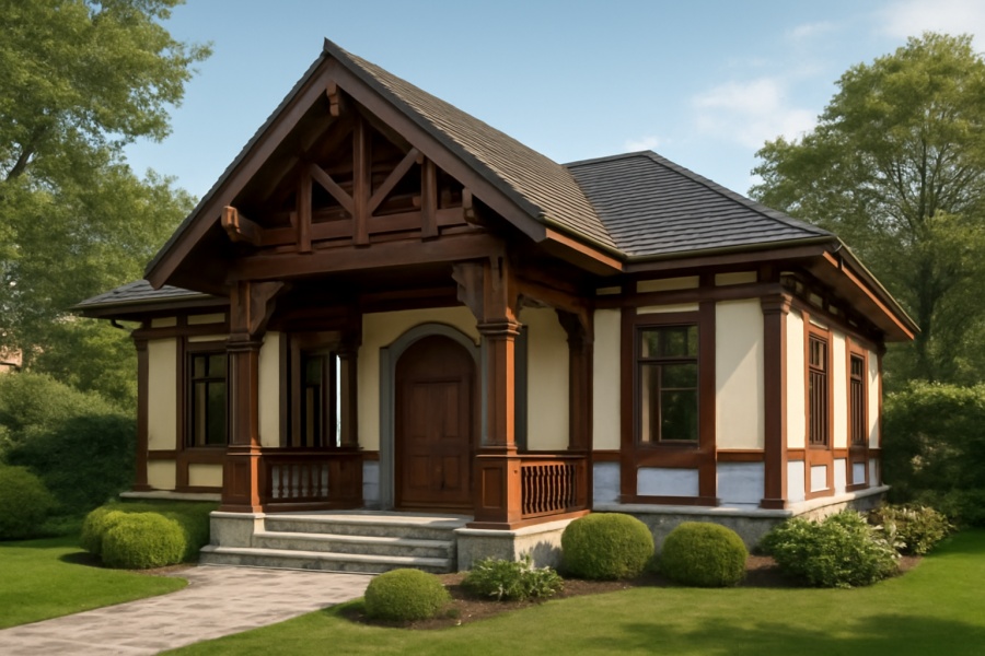 一層歐式風(fēng)格的鋼木結(jié)構(gòu)別墅 一層歐式風(fēng)格的鋼木結(jié)構(gòu)別墅