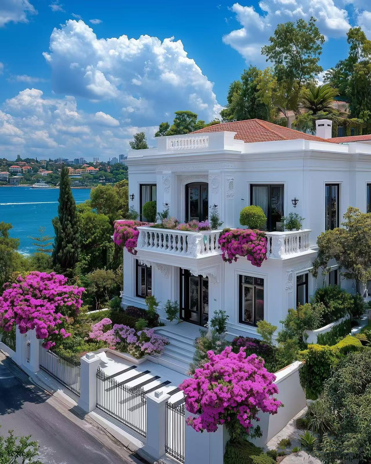 在海邊搭建的一棟二層輕鋼別墅