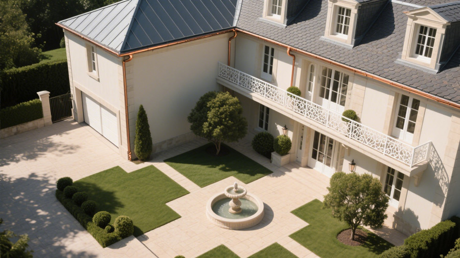 150㎡二層法式風格輕鋼別墅側面展示